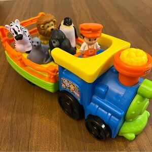 Little People Zoo Train with conductor and 7 animals